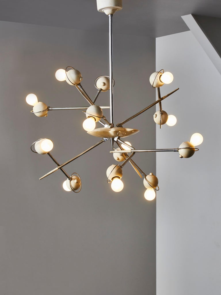 Mid-Century Modern Cosmo Chandelier by Oscar Torlasco for Lumi For Sale