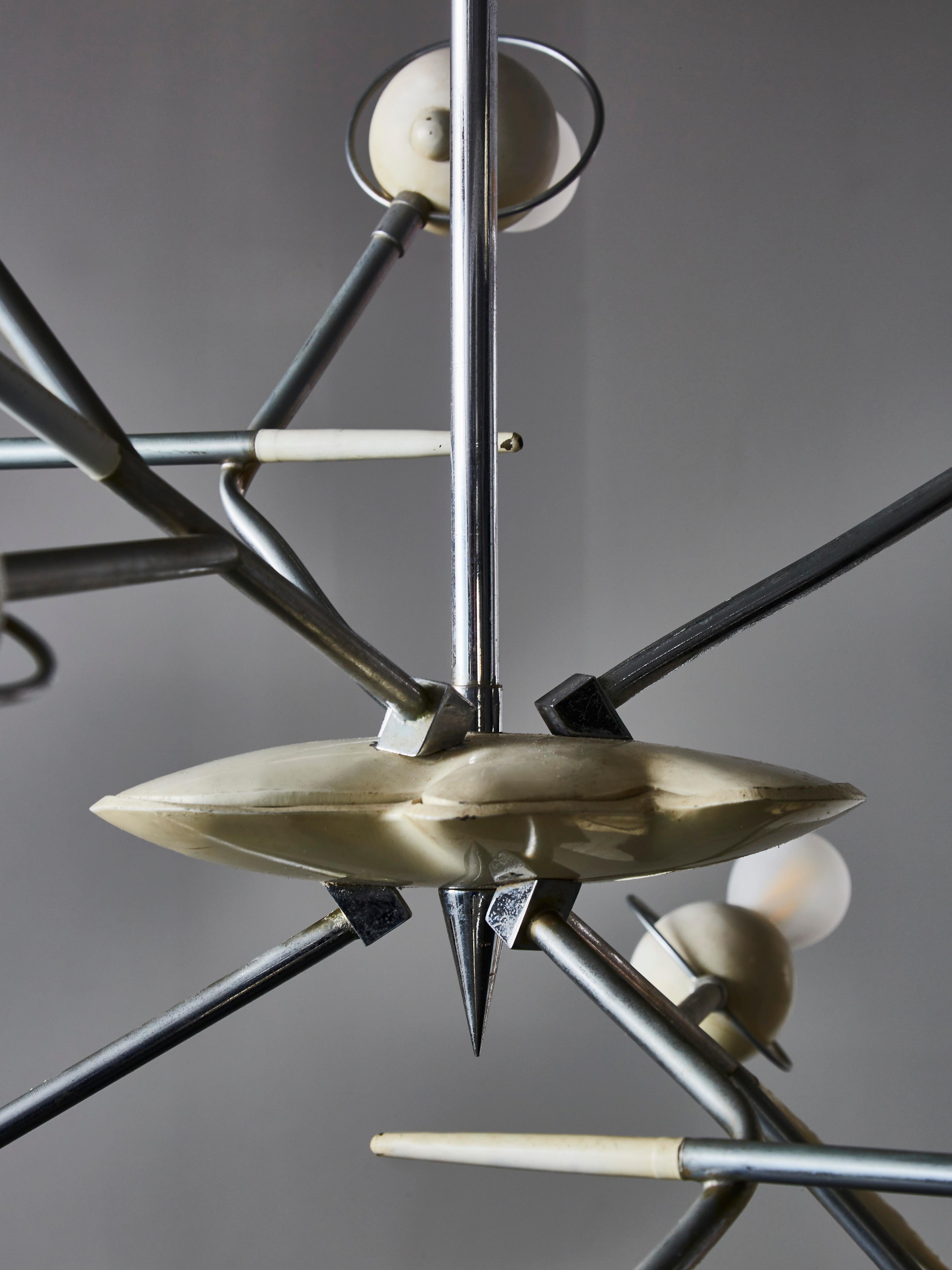 Mid-Century Modern Cosmo Chandelier by Oscar Torlasco for Lumi