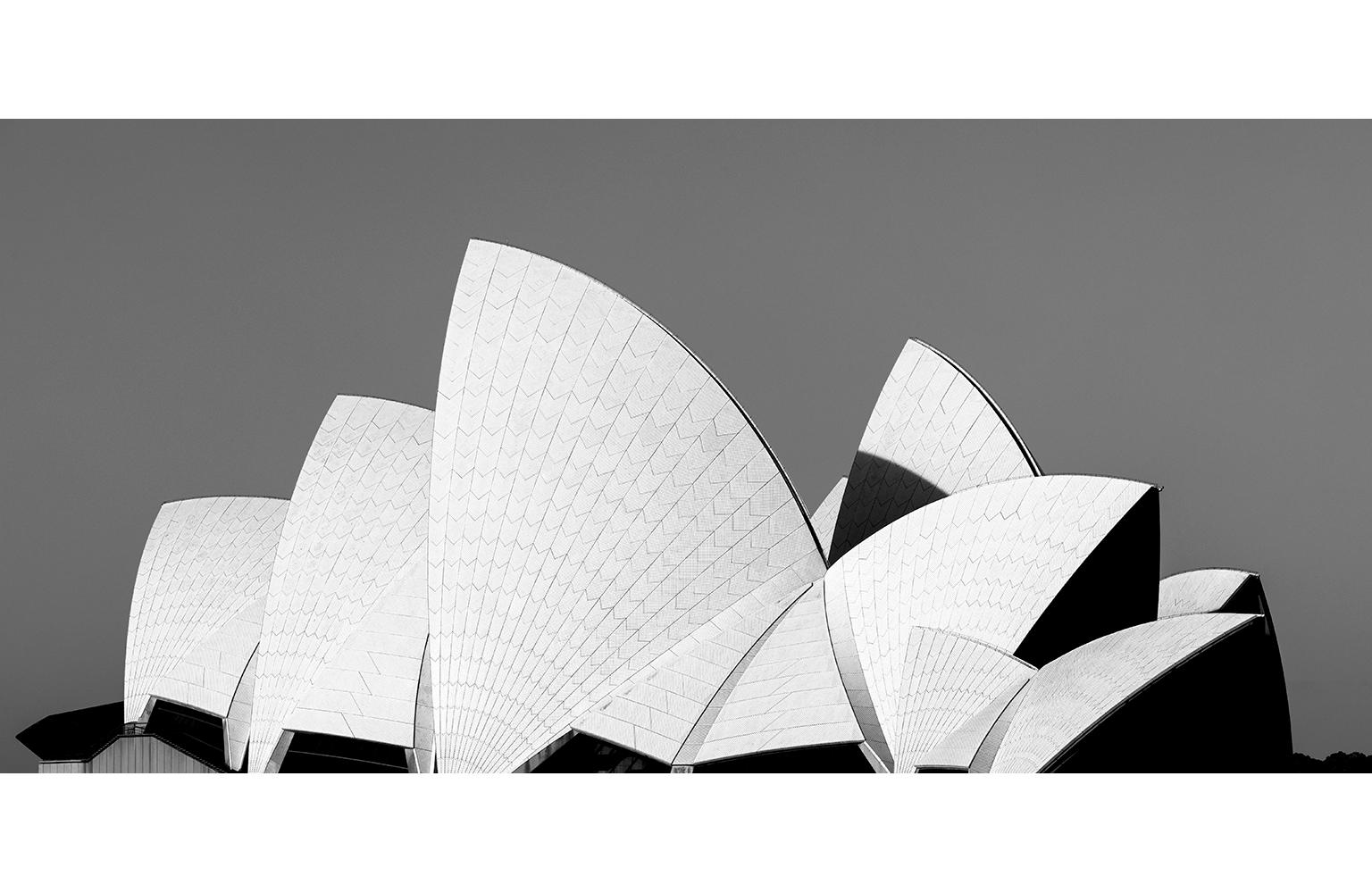  Cosmo Condina Black and White Photograph - Architectural Detail of the Sydney Opera House. Australia,  2019