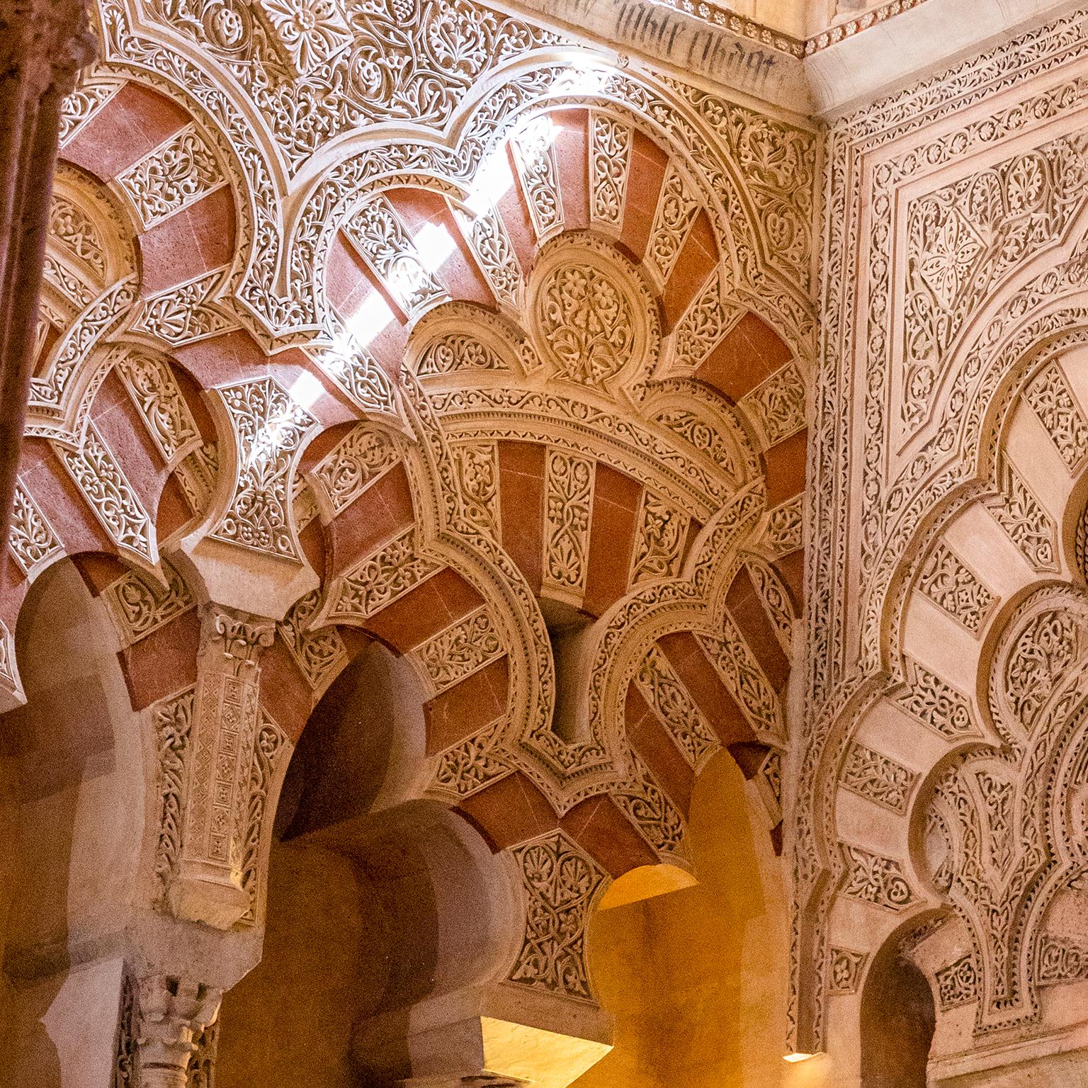 Photograph by Cosmo Condina of The Great Mosque of Cordoba, Andalusia, Spain. Created, 2023.
Archival Pigment Print, 27” X 40”, Edition of 3 with 2 A/P. This is #1/3 in the edition.

This is an architectural detail of the interior of this Great