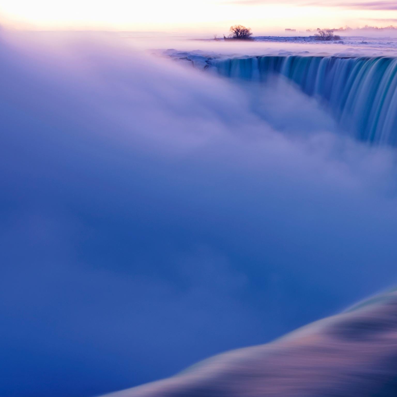 Niagara Falls, Ontario, Canada. The Falls in Winter at Dawn. - Blue Color Photograph by  Cosmo Condina