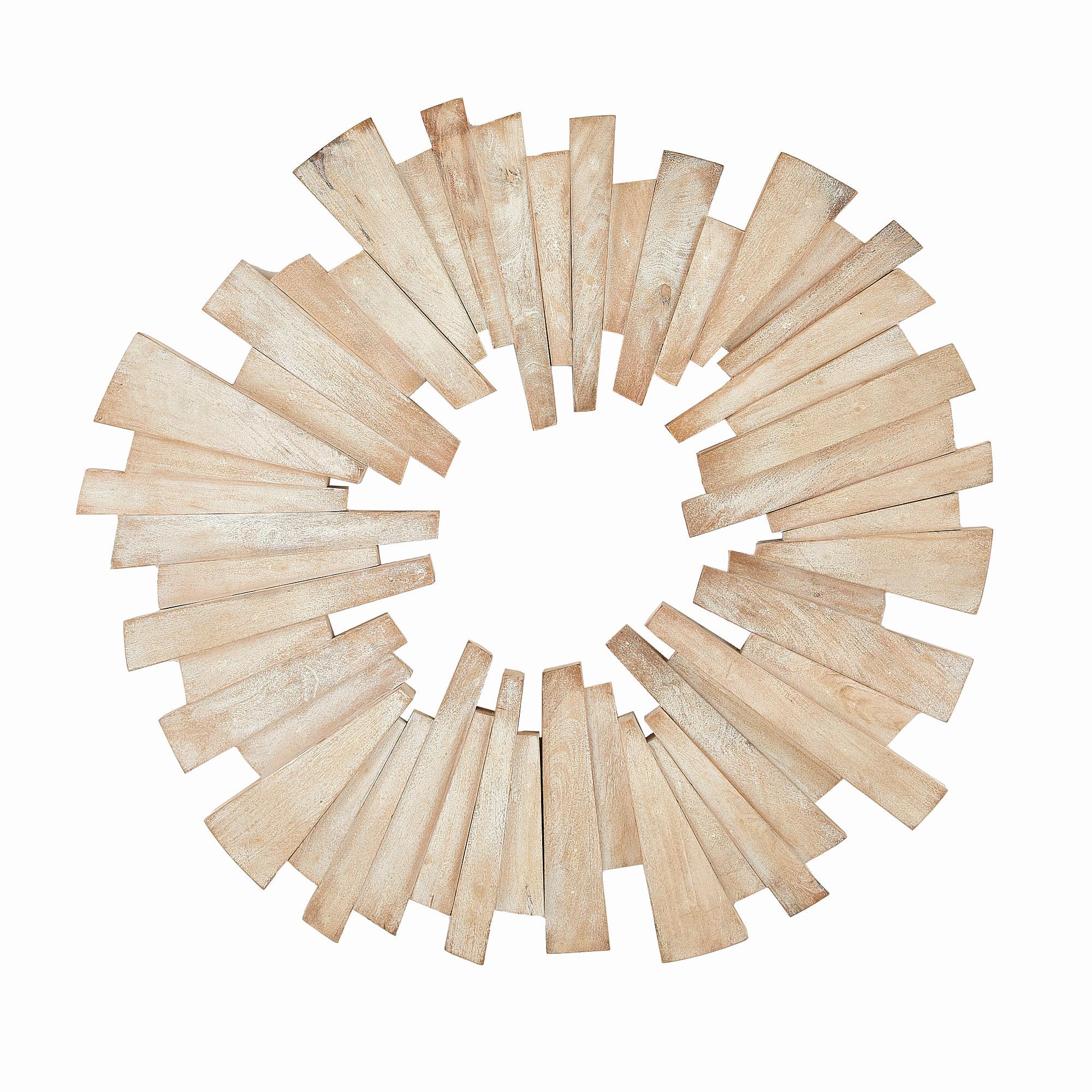 Cosmo Plakette WPI02 - Sunburst gekalktes Mangoholz (Indisch) im Angebot