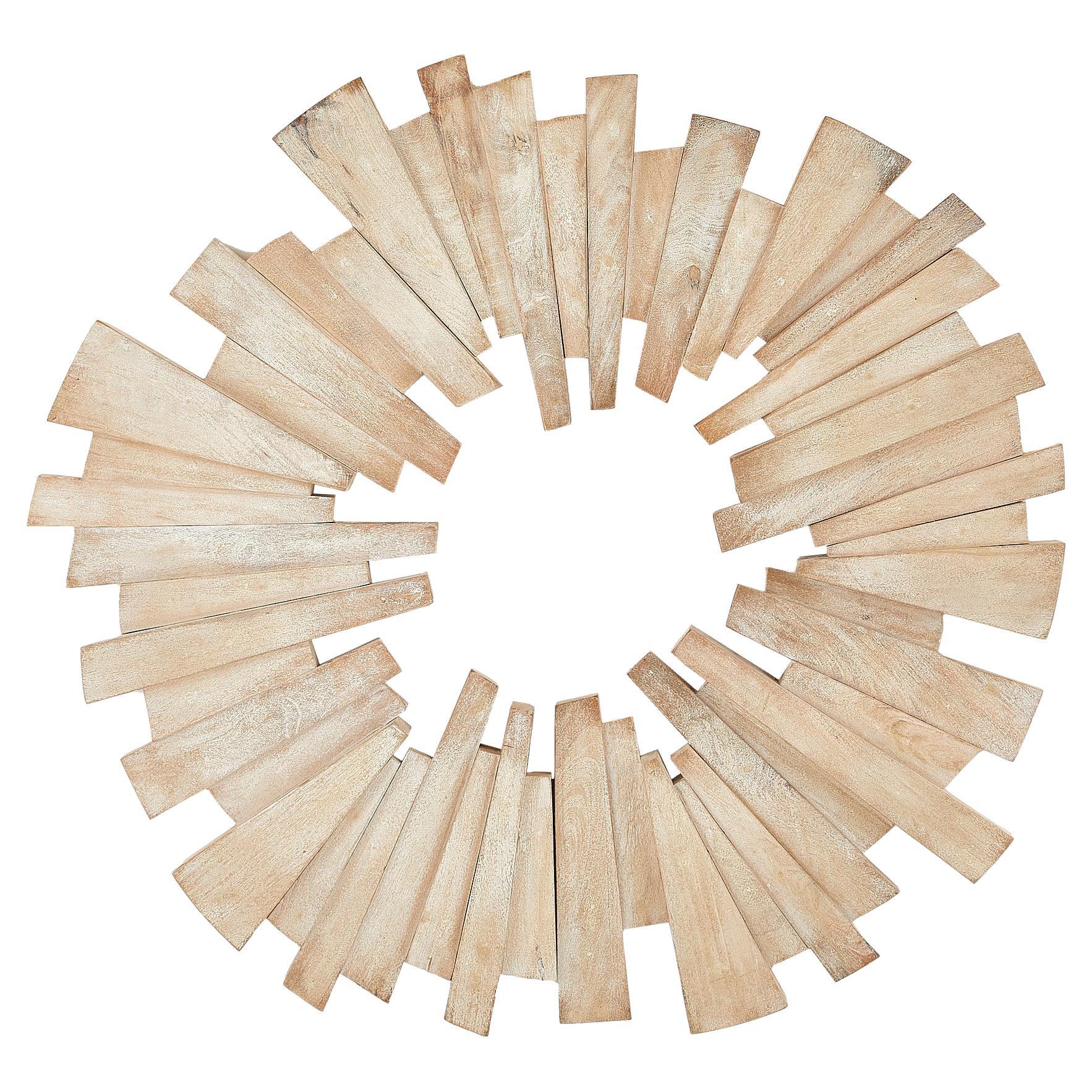Cosmo Plakette WPI02 - Sunburst gekalktes Mangoholz im Angebot