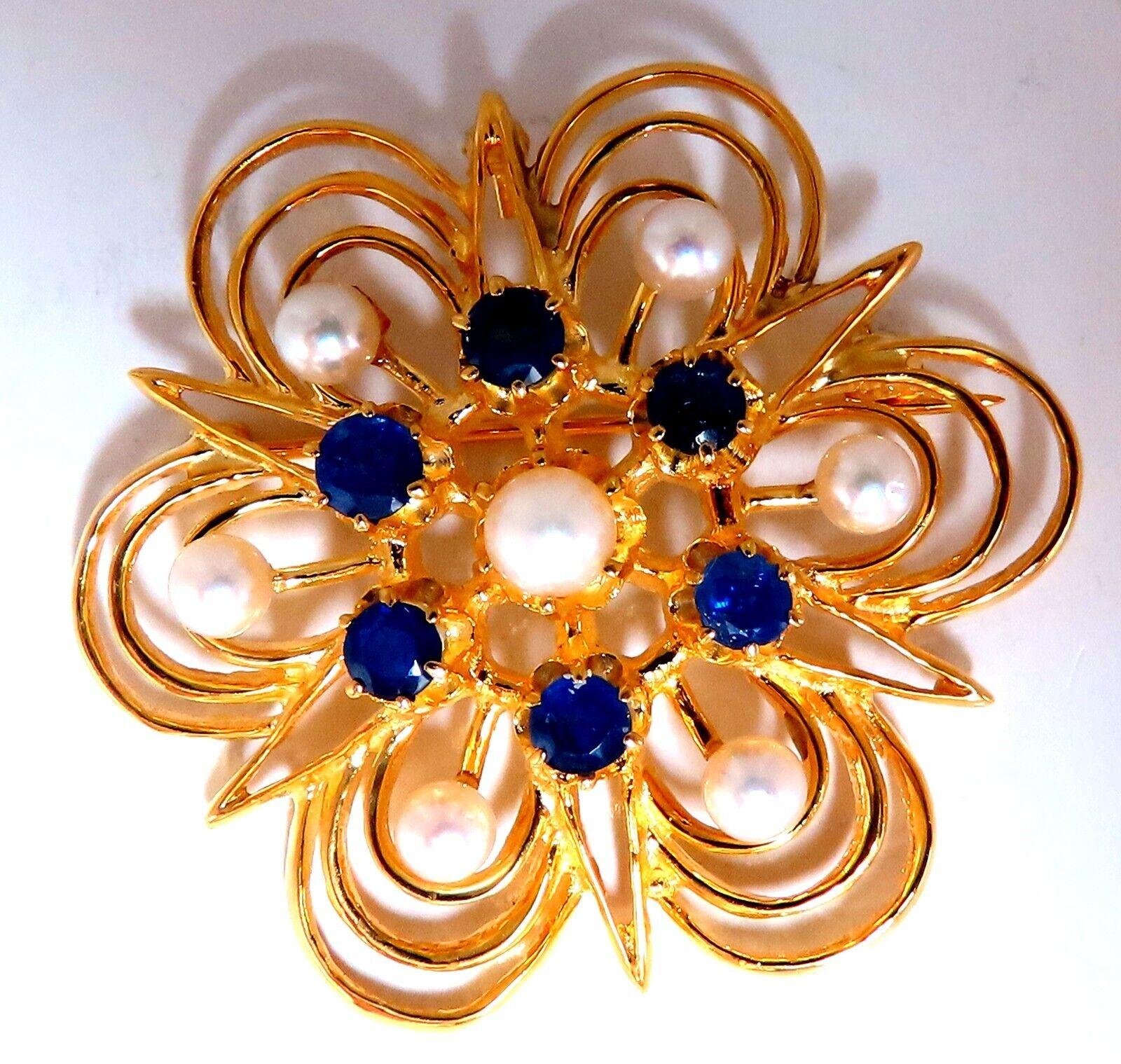 Cosmopolitan Deco Pin

Very Well Made



.70ct natural sapphires

7 Cultured Pearls

3-4 mm

37 x 34mm

14kt. yellow gold 

9.9 Grams.
