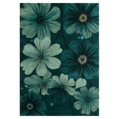 Cosmos Bloom New Zealand Wool Hand-Tufted Rug – Emerald Oasis Floral Design