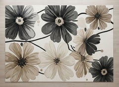 Cosmos Bloom New Zealand Wool Hand-Tufted Rug – Ivory Charcoal Bloom Design