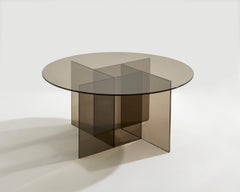 Mesa de centro Cosmos, cristal degradado, diseño moderno, laminada