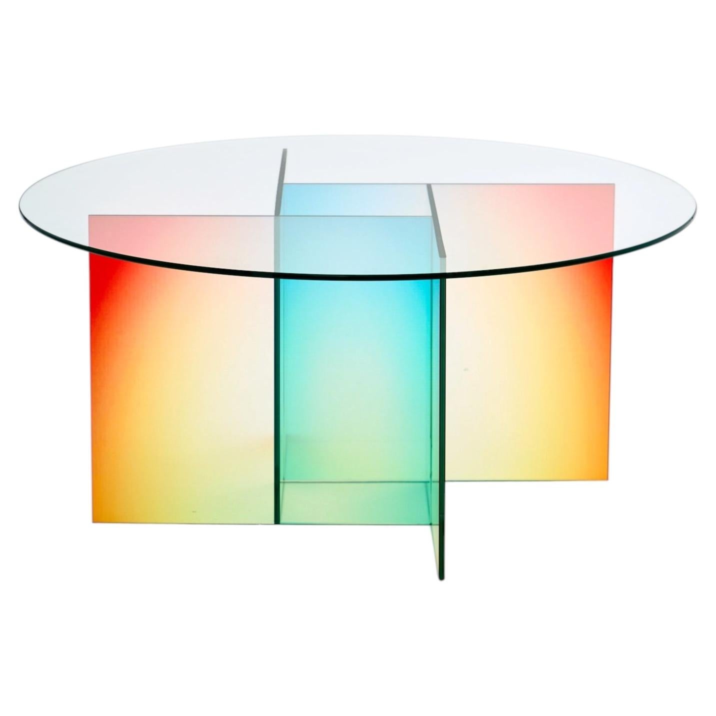 Cosmos Coffee Table with Gradient Glass, Modern Design, 42\" Diameter