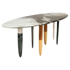 Cosmos Console Marbellous Dining Table Black and White by Kunaal Kyhaan