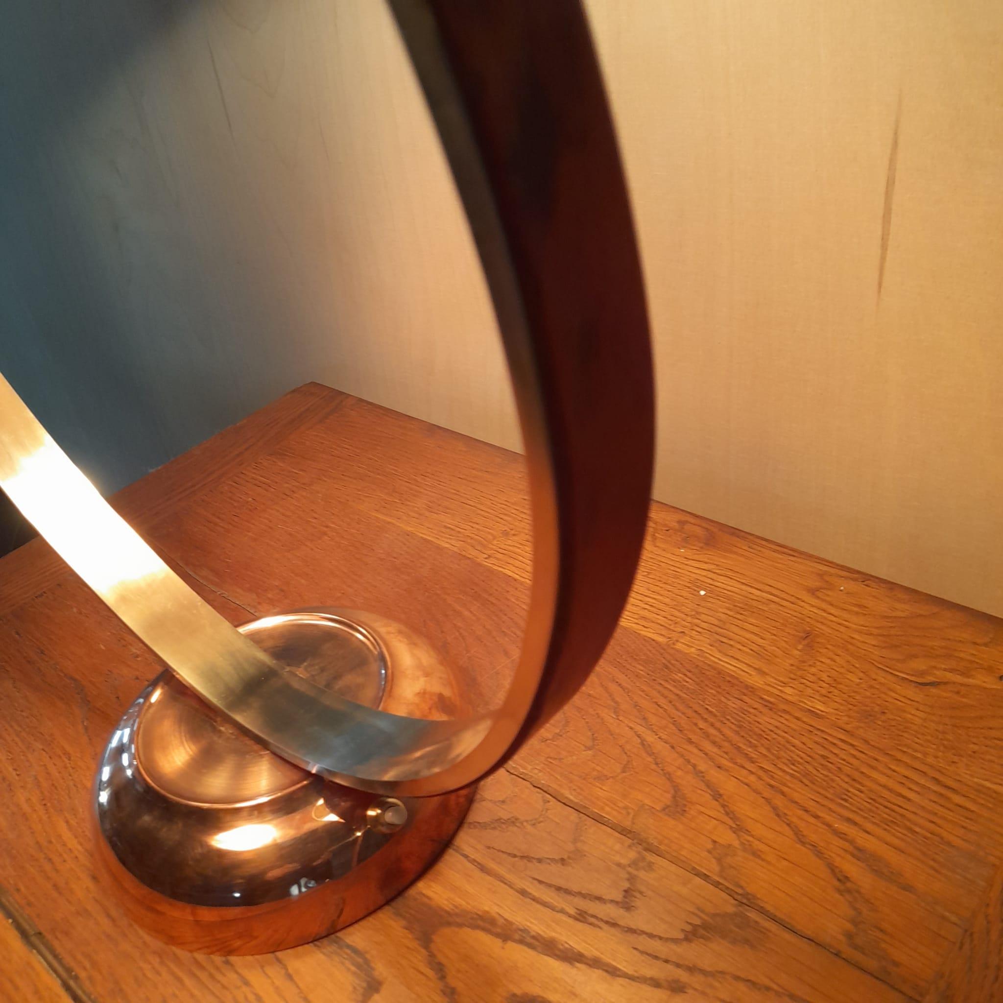 Cosmos, Contemporary Table Lamp Brass, Wood, Led Lamp In New Condition For Sale In Roeselare, BE