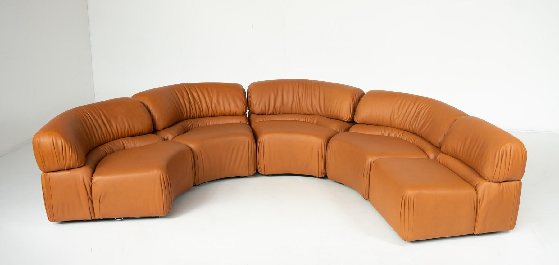 Swiss 'Cosmos' DS28 Modular Sofa by Ulbald Klug & De Sede - New Leather Upholstery For Sale