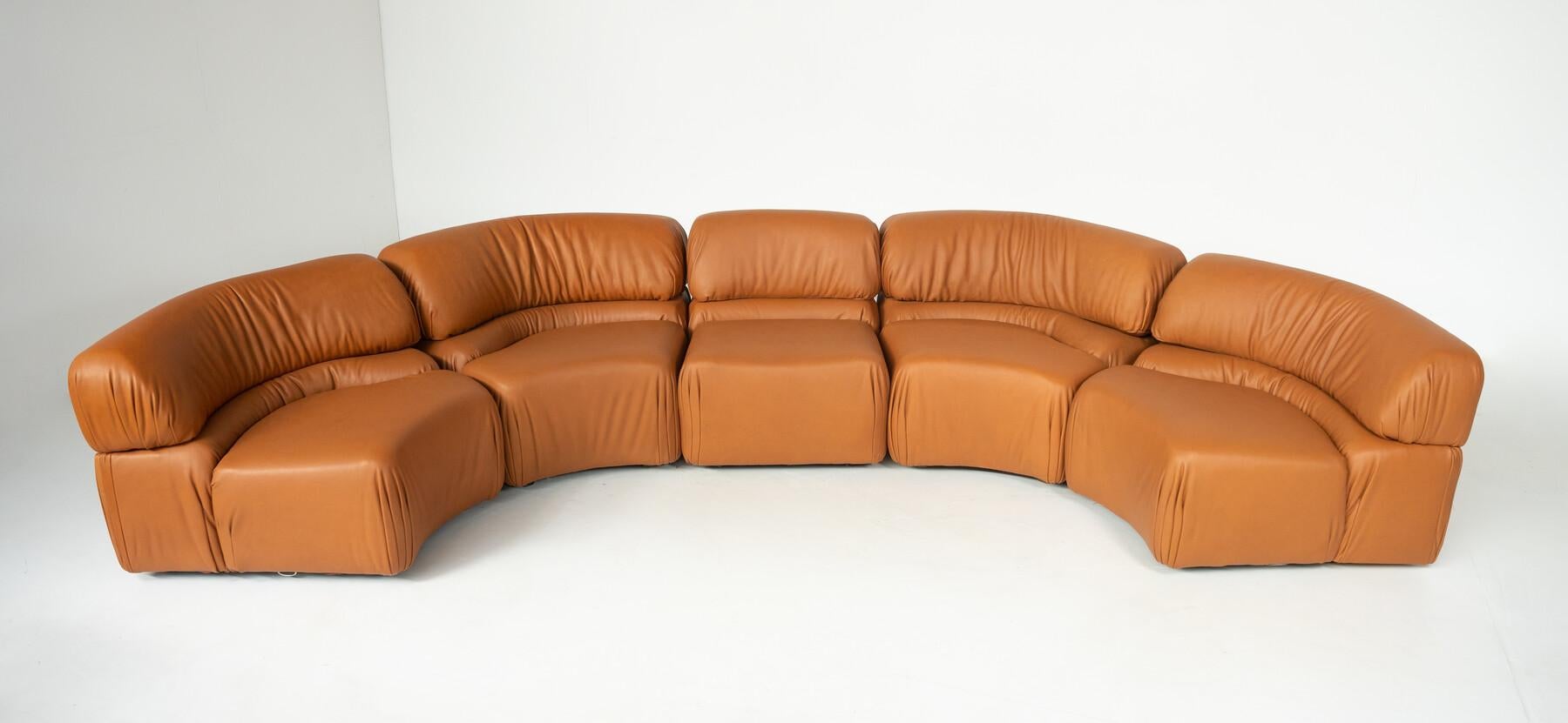20th Century 'Cosmos' DS28 Modular Sofa by Ulbald Klug & De Sede - New Leather Upholstery For Sale