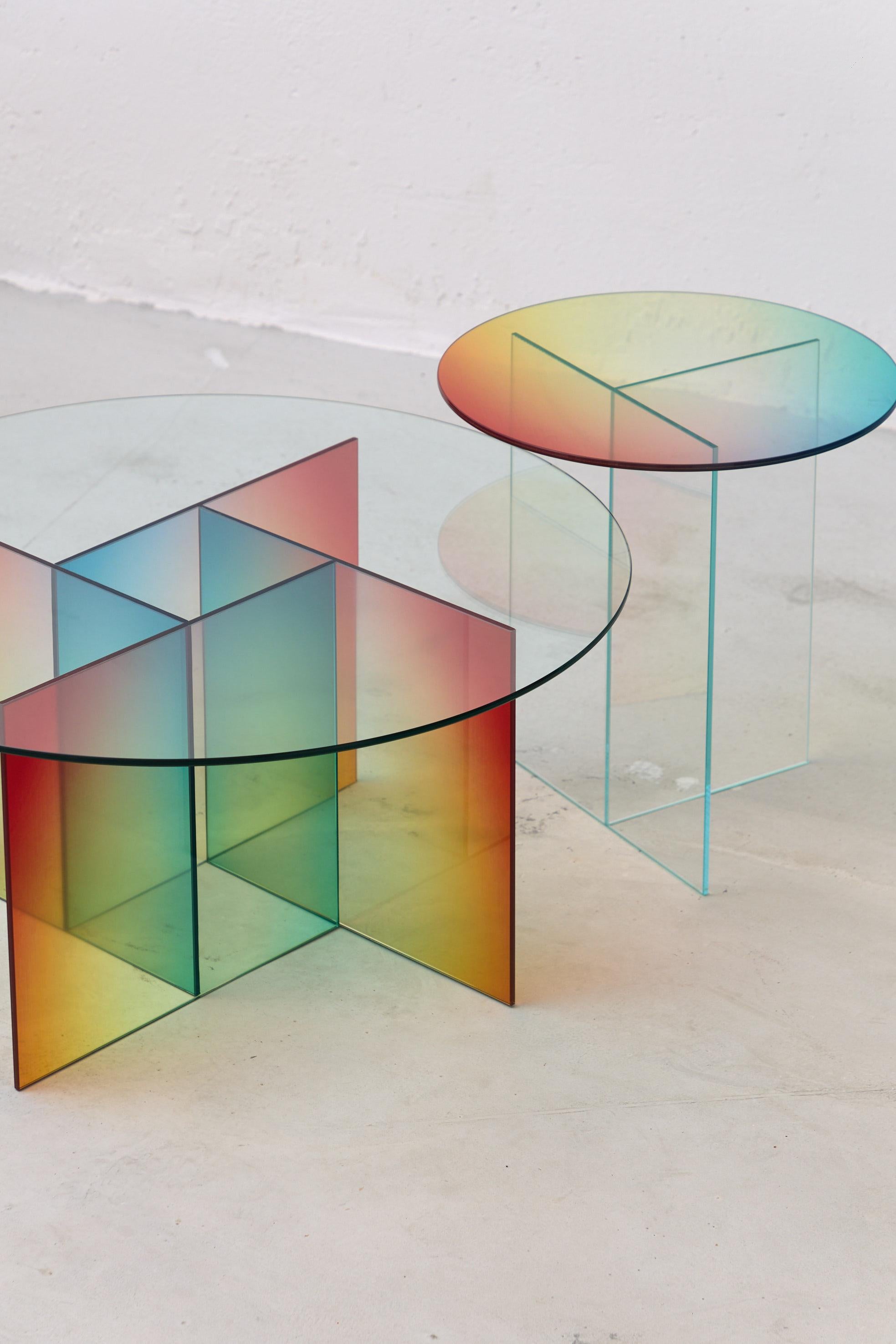 Modern Cosmos Glass Coffee Table For Sale