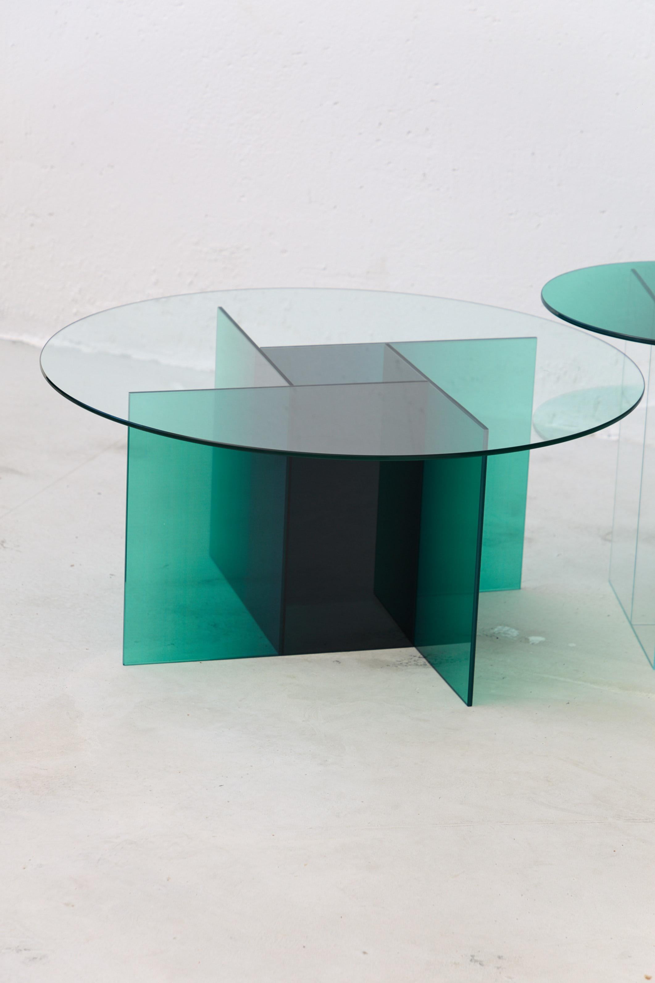 Verre Table basse Cosmos Green par Studio Monsoleil en vente