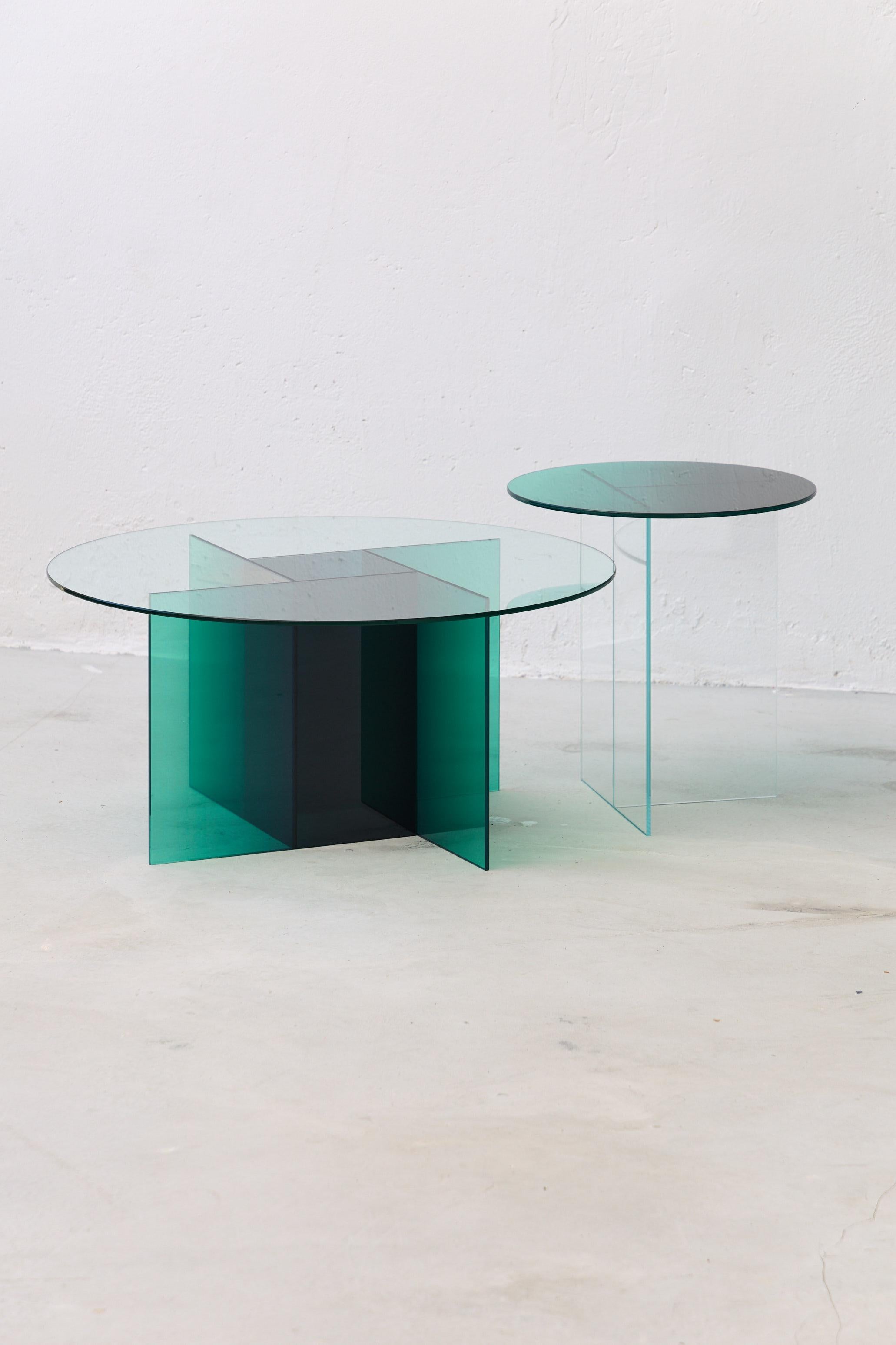 European Cosmos Green Coffee Table For Sale