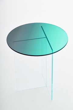 Cosmos Green Glass Side Table