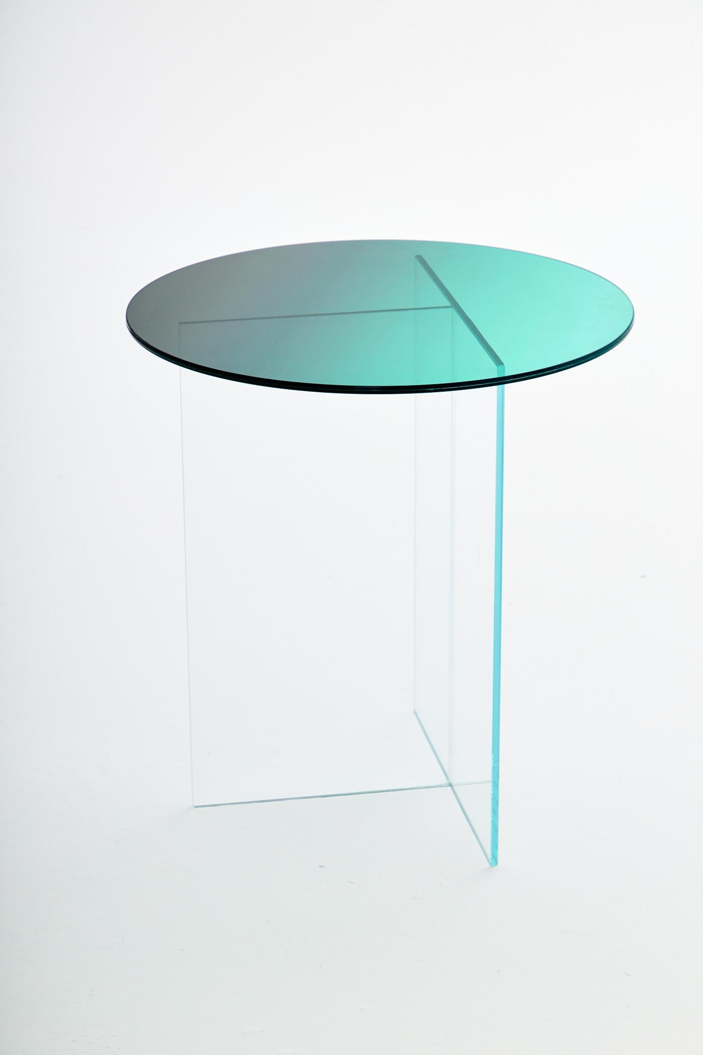 Cosmos Green Glass Side Table For Sale 2