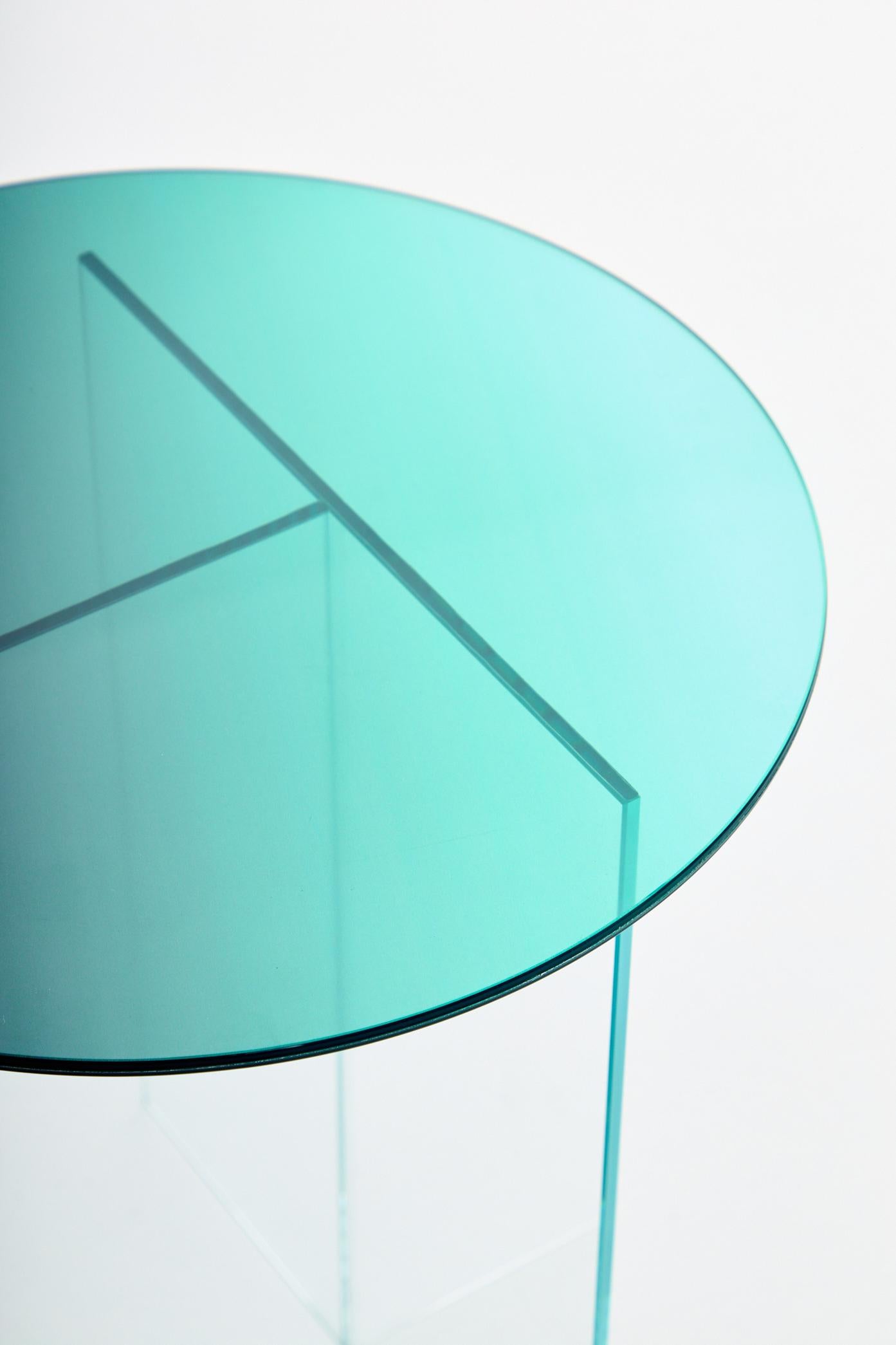 Cosmos Green Glass Side Table For Sale 3