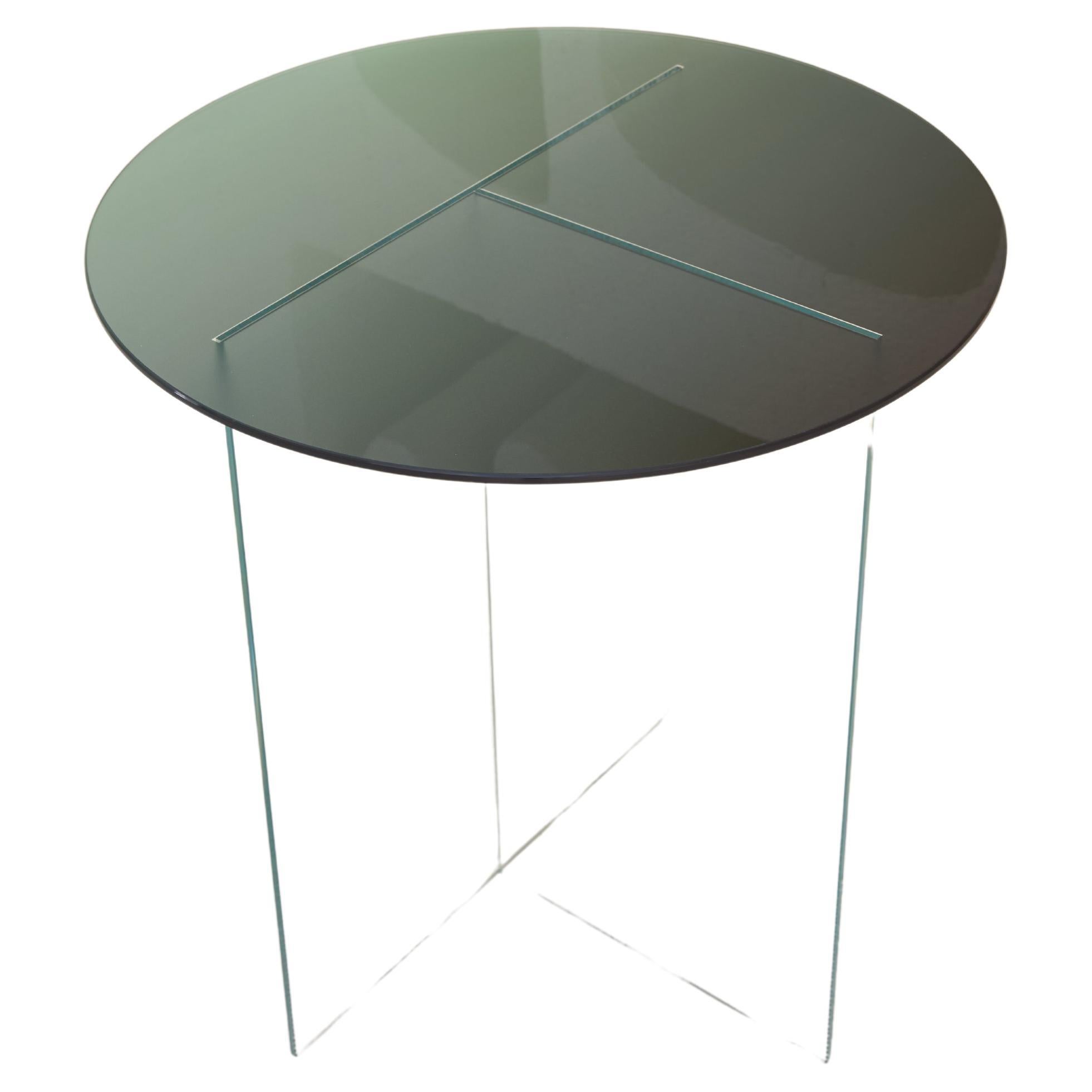 Cosmos Green Glass Side Table For Sale
