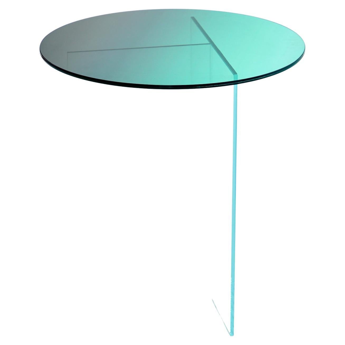 Cosmos Green Glass Side Table For Sale