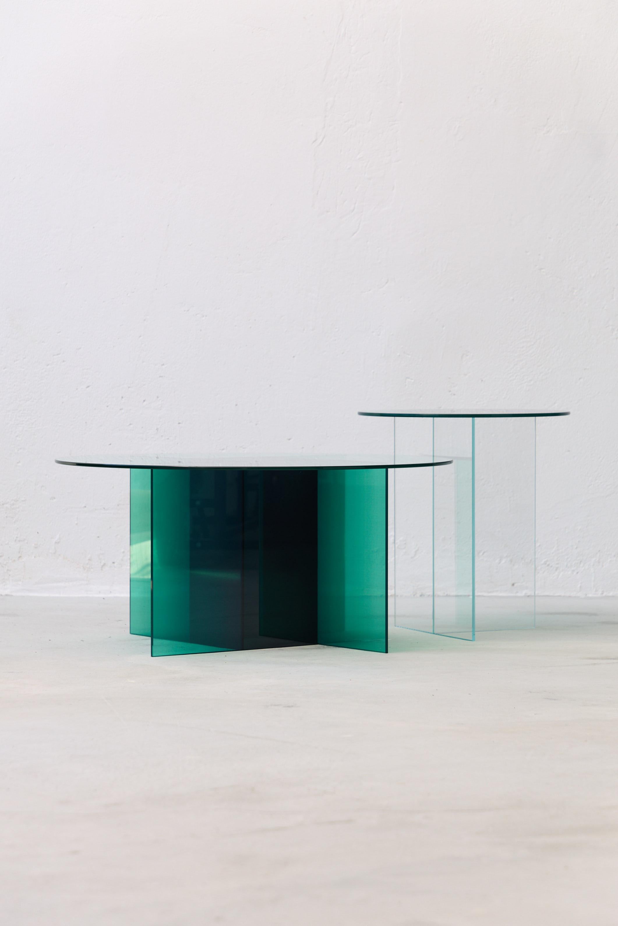 Verre Mini table d'appoint Cosmos Green par Studio Monsoleil en vente