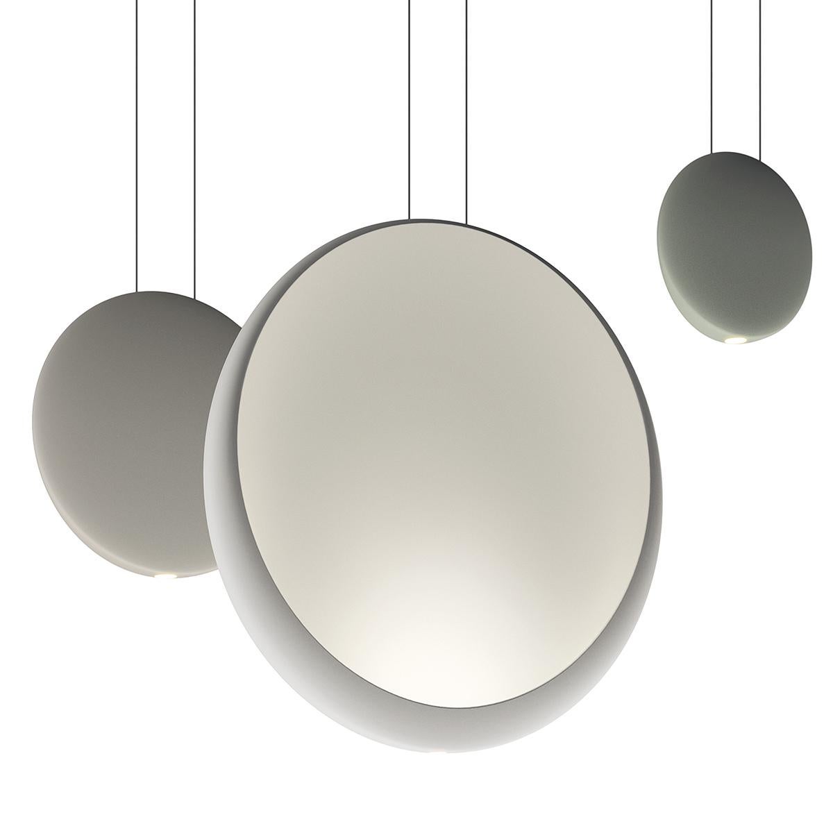 Cosmos is a sculptural hanging lamp. Designed by Lievore, Altherr and Molina. Available in various colors: chocolate, green and light grey.

Installation type: Surface

Shade: Polycarbonate diffuser

Materials: 
Canopy Plate: Steel
Body:
