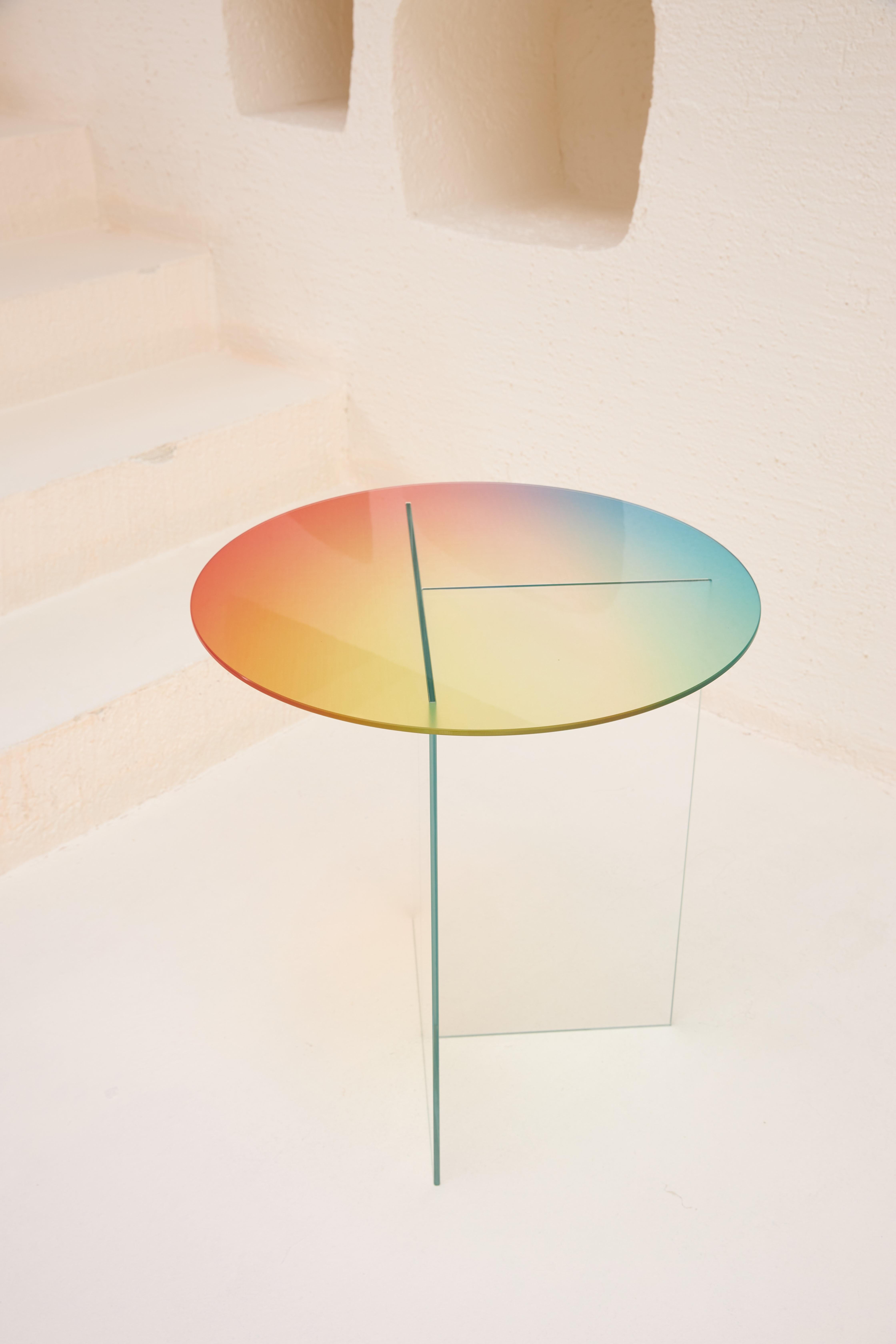 Modern Cosmos Mini Glass Side Table For Sale