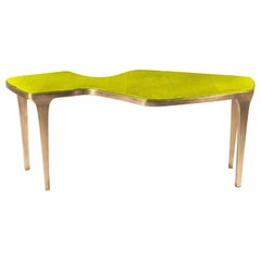 Cosmos Nesting Coffee Table in Chartreuse Shagreen & Brass by R&Y Augousti