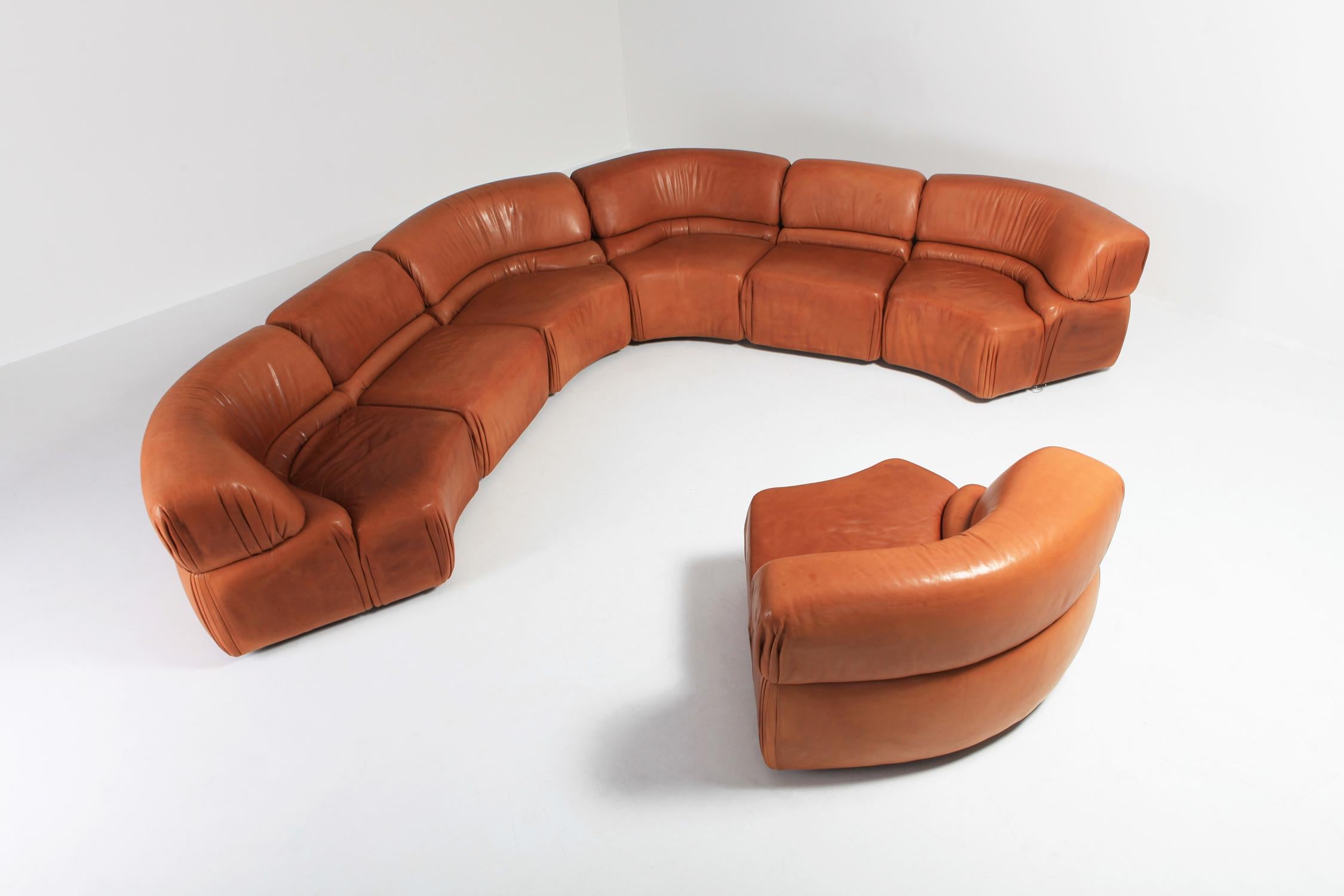 20th Century 'Cosmos' Sectional Cognac Leather Sofa by De Sede, Switzerland