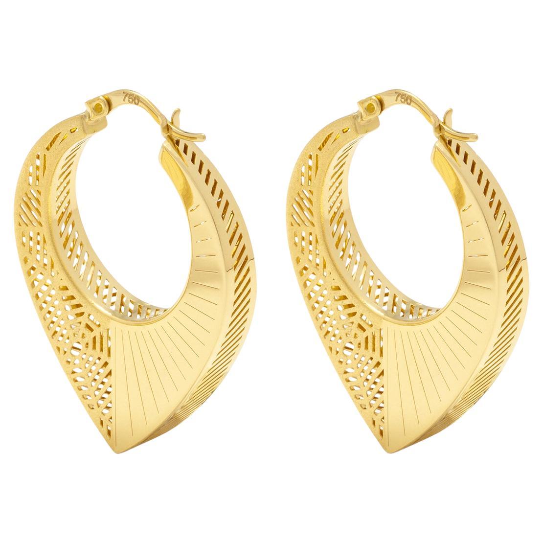 Orecchini a cerchio Cosmos Small in oro massiccio 14K, design geometrico in filigrana realizzato a mano