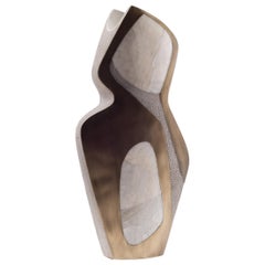 Cosmos Vase in Shagreen, Mother of Pearl & Bronze-Patina Brass by R&Y Augousti