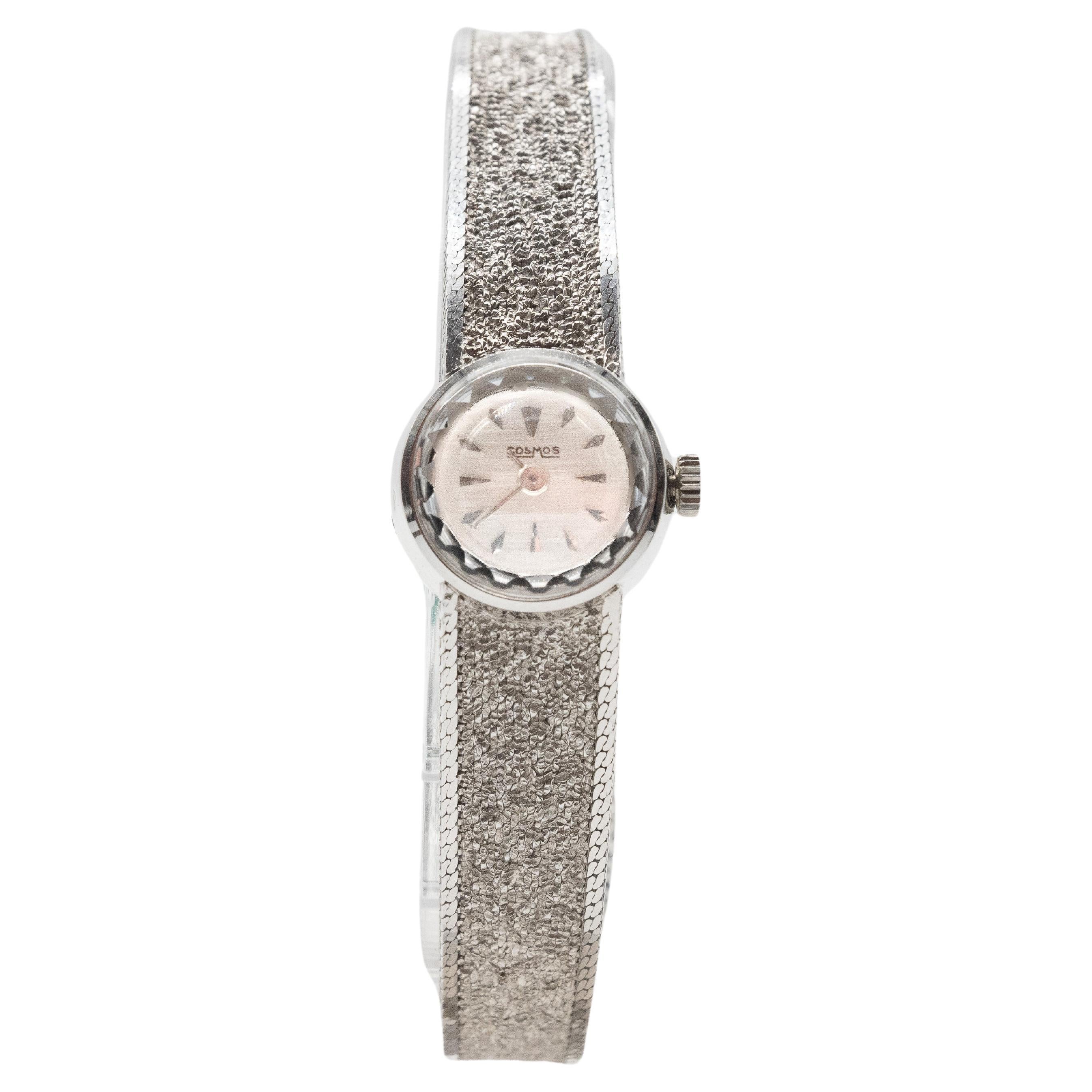 Cosmos Watch, 18 Carats White Gold For Sale