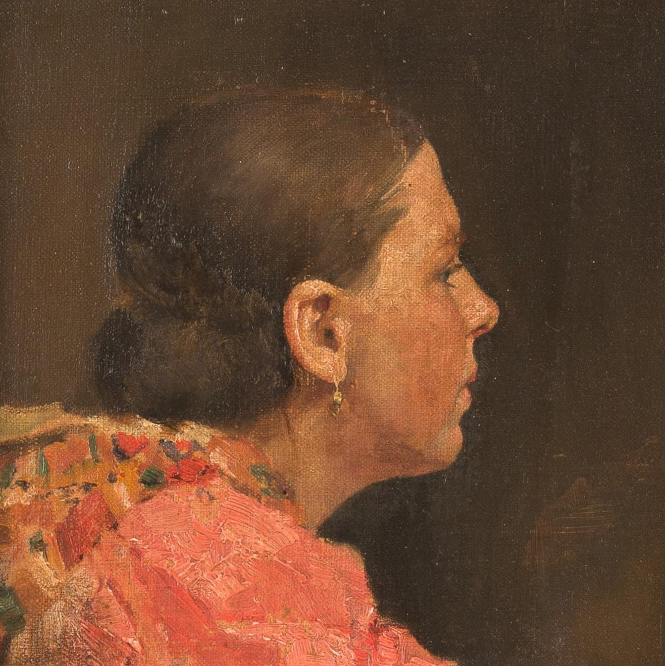 Cosola Demetrio Portrait Painting - Demetrio COSOLA   (1851 – 1895)   Portrait of a woman   Oil on canvas 