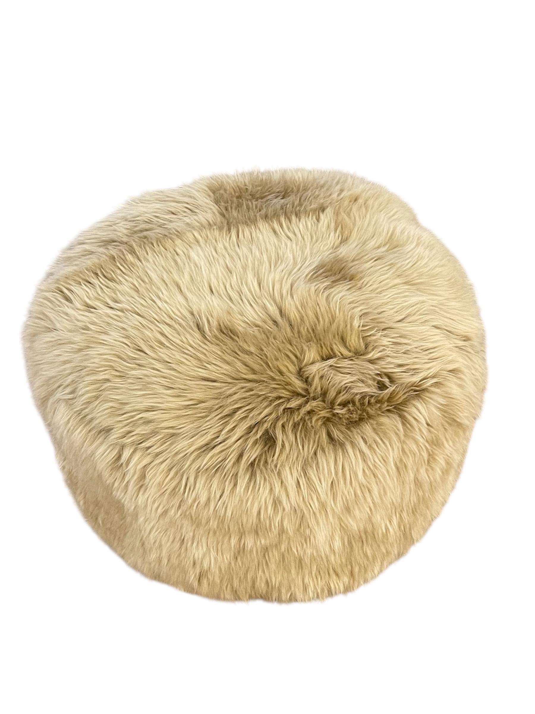 Cossack Wool Pouf with Legs For Sale 1