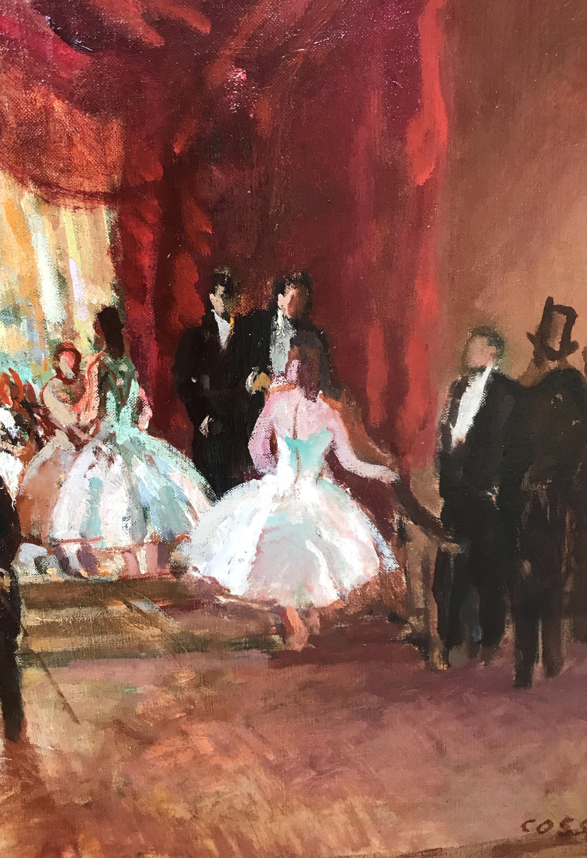Ballerinas at Paris Opera - Post-impressionist painting - Post-Impressionist Painting by COSSON, Jean Louis Marcel  