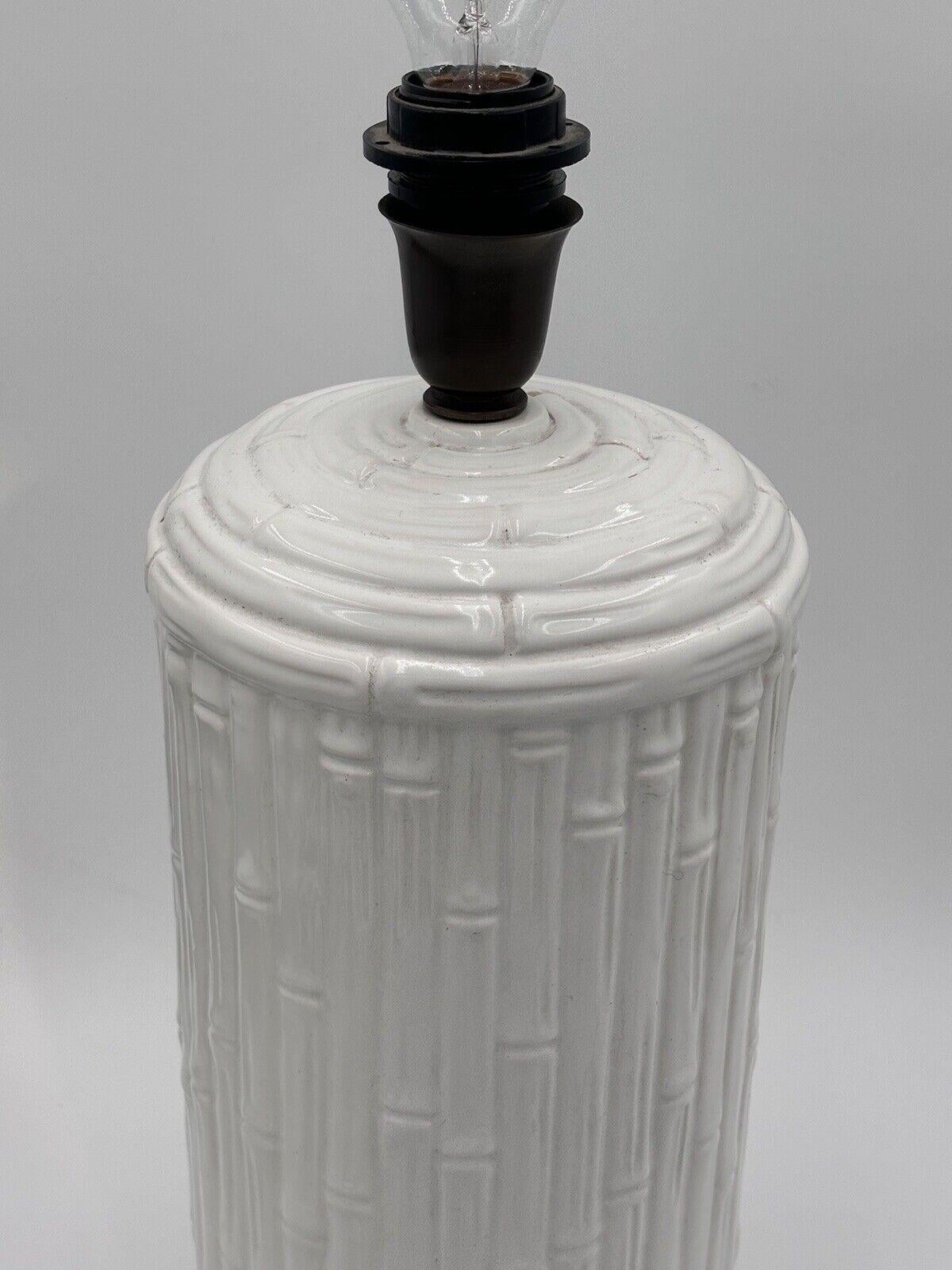Costa Ceramic Bamboo Table Lamp Design 1970's Modern In Good Condition For Sale In Taranto, IT