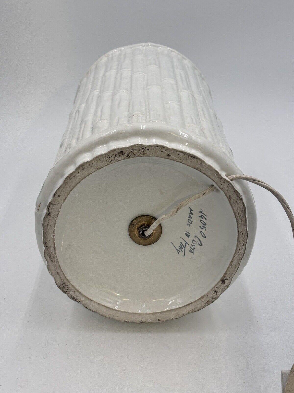 Costa Ceramic Bamboo Table Lamp Design 1970's Modern For Sale 2