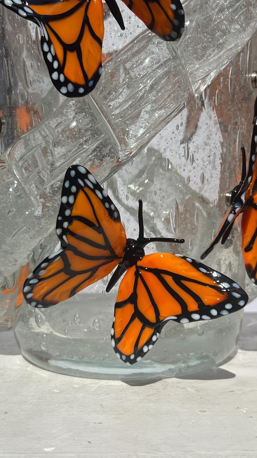 butterfly glass vase