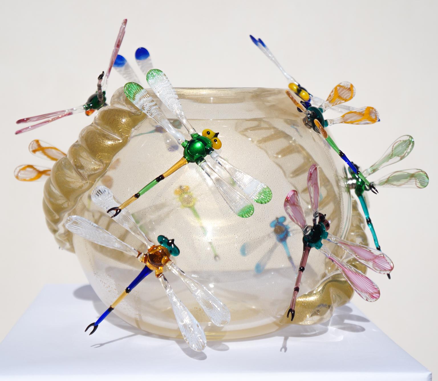 Costantini Modernity Made Murano Glass avec libellules, 2022 en vente 3