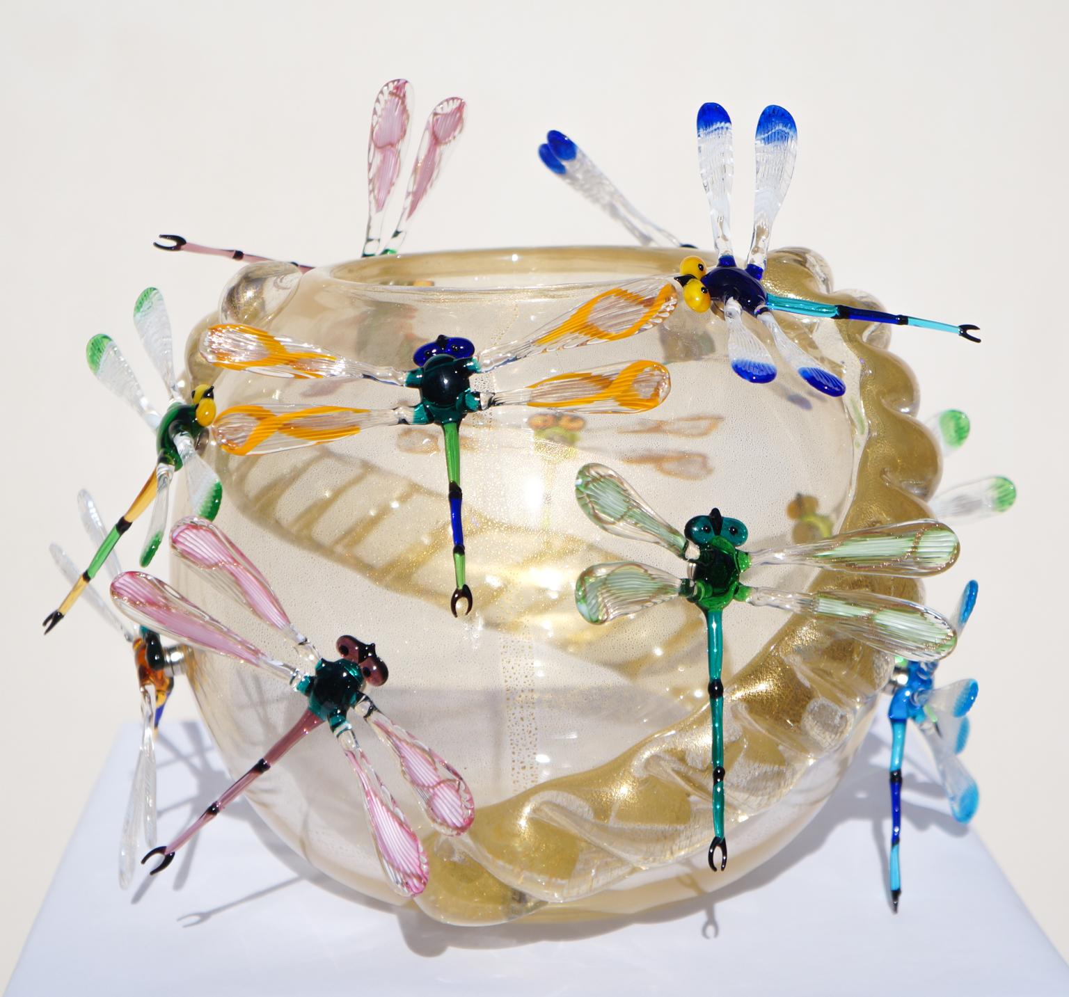 Costantini Modernity Made Murano Glass avec libellules, 2022 en vente 6