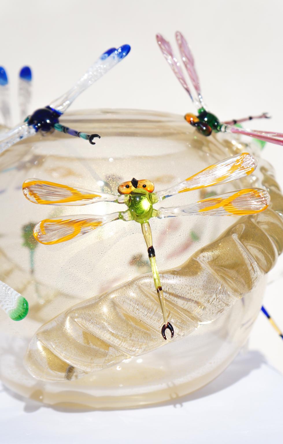 Fait main Costantini Modernity Made Murano Glass avec libellules, 2022 en vente