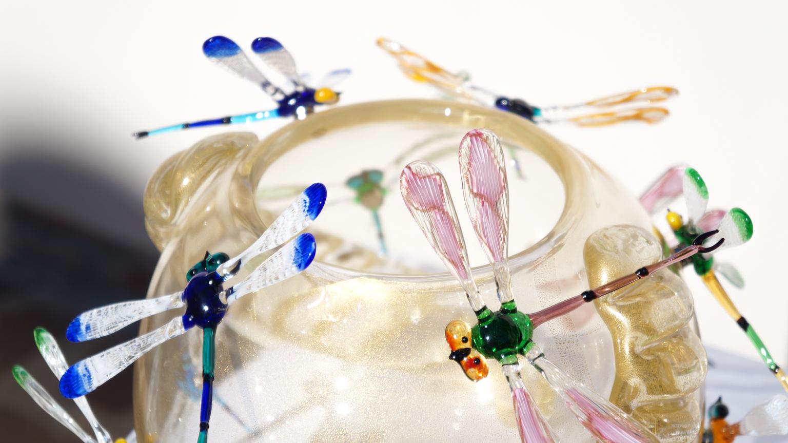 Verre d'art Costantini Modernity Made Murano Glass avec libellules, 2022 en vente