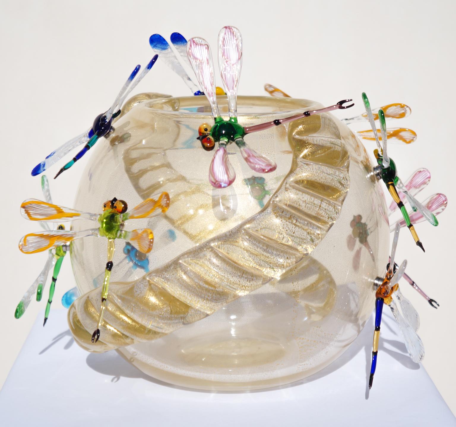 Costantini Modernity Made Murano Glass avec libellules, 2022 en vente 1