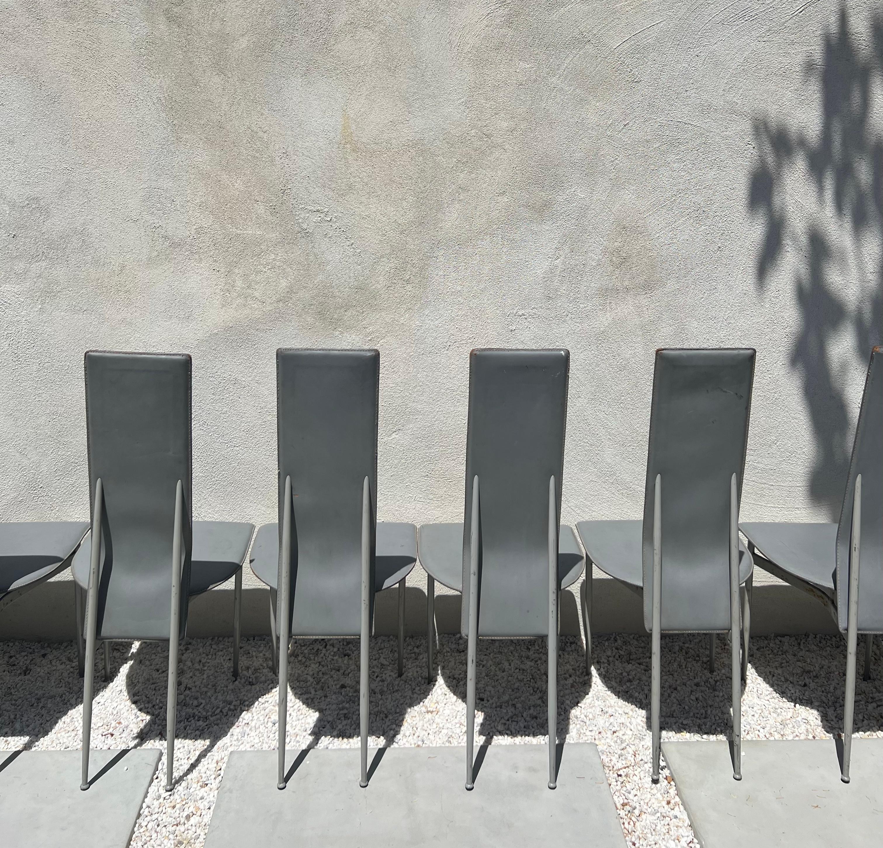Costantini Style Postmodern Sculptural Dining Chairs in Gray, Set of 8, 1970s 13