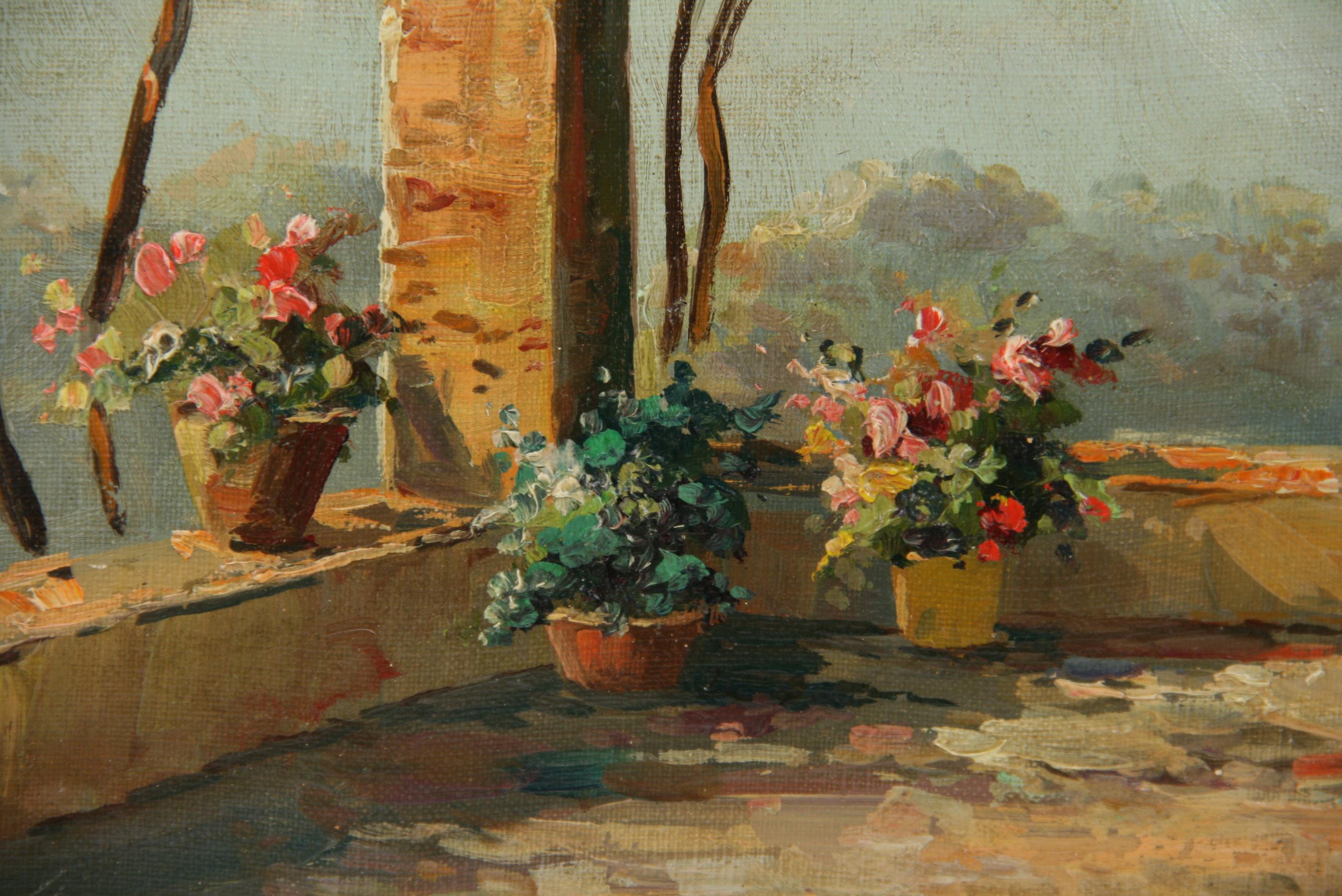 5-3552 Olio su tavola d'artista 
Incastonato in una cornice personalizzata in legno dorato
Firmato Costanza