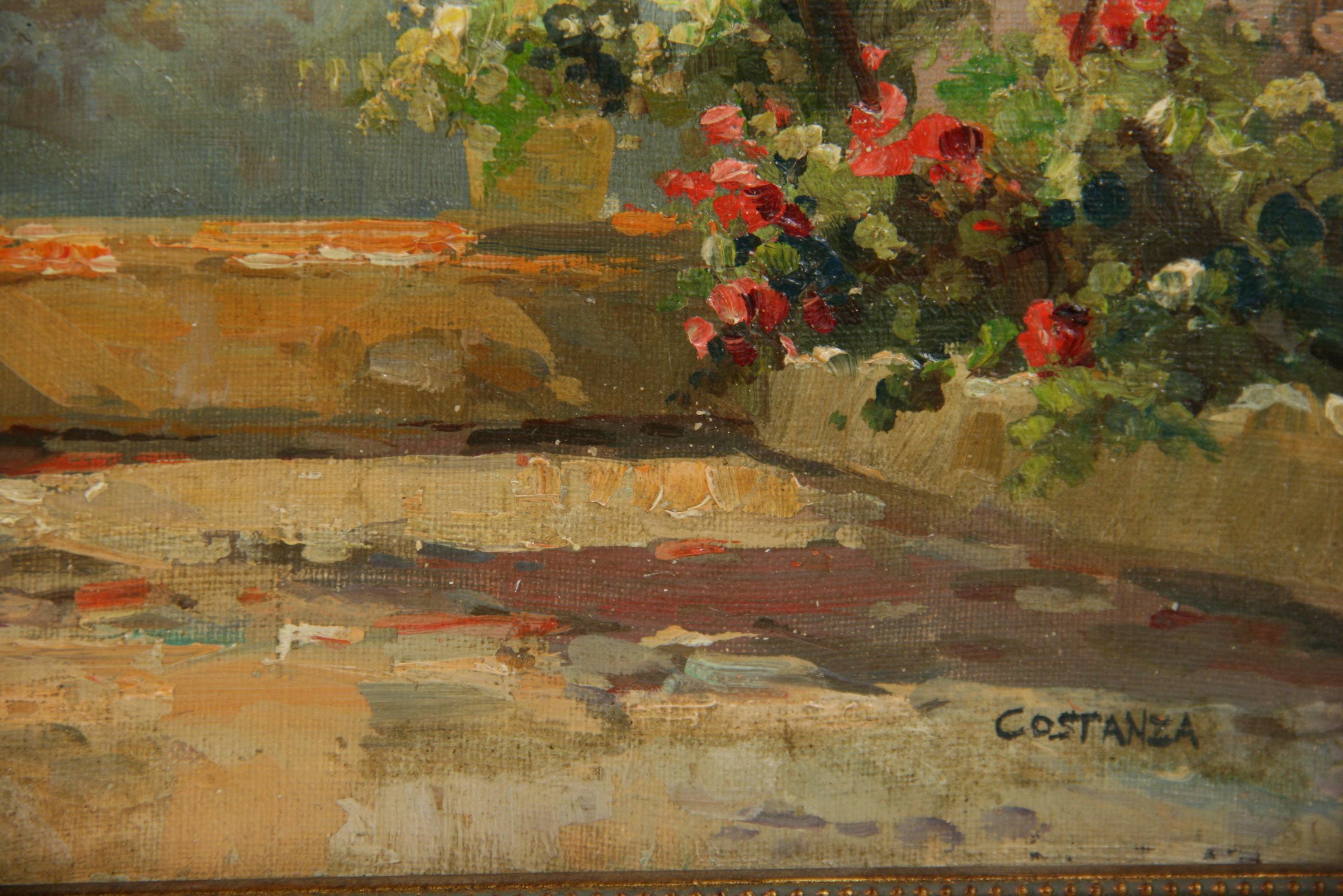 Antico Impressionista Capri Italia Terrazza Paesaggio 1940 in vendita 2