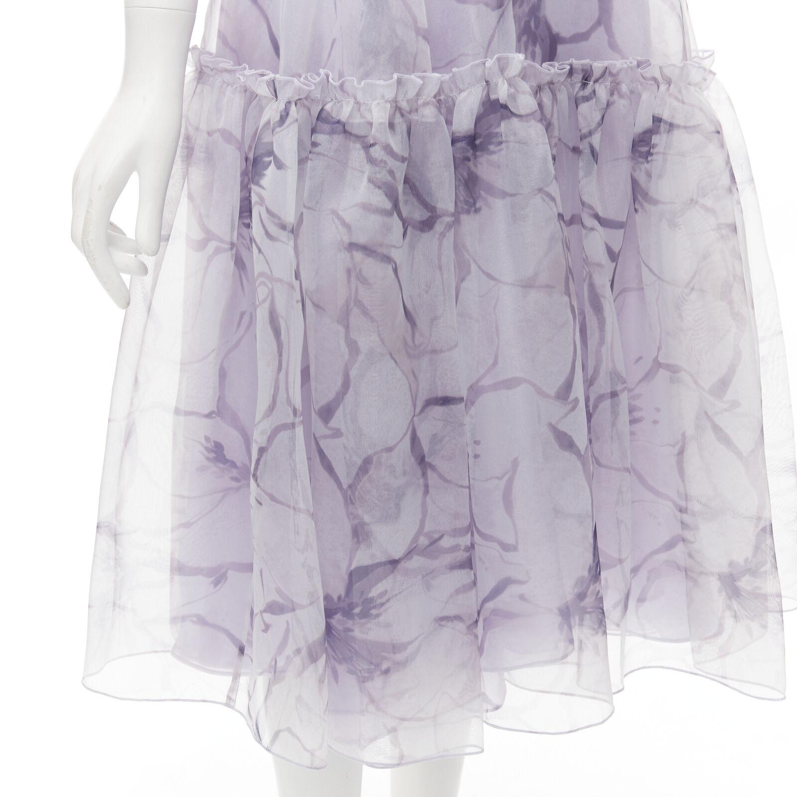 COSTARELLOS lilac purple lavender embroidery belted midi dress FR34 XS For Sale 2