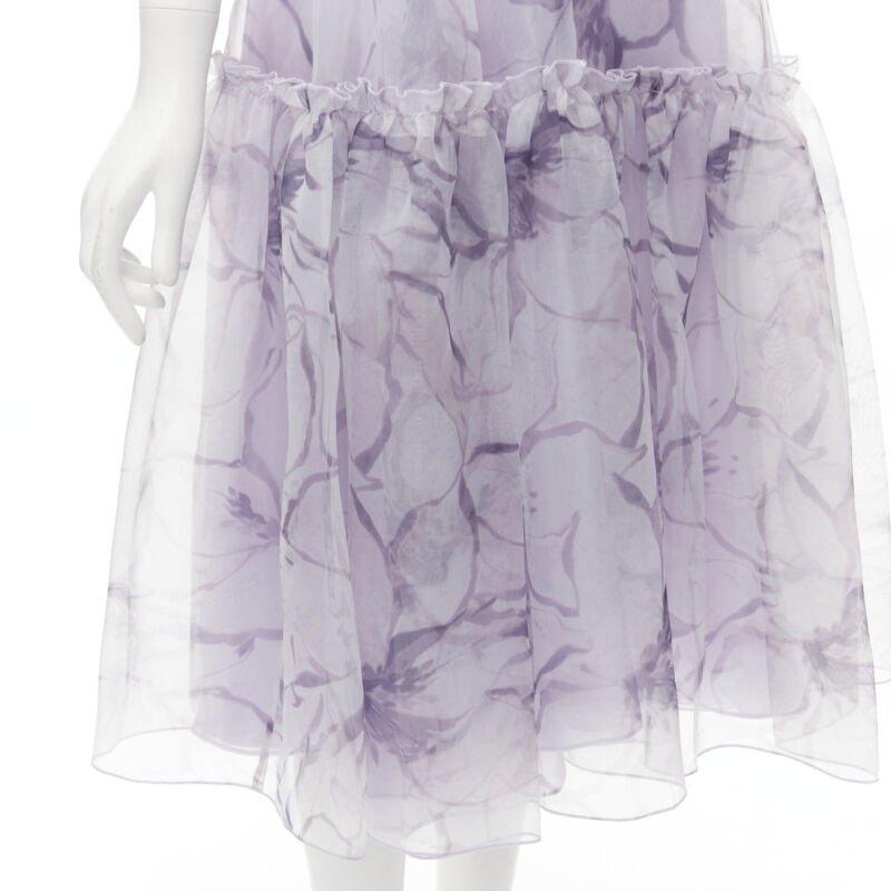 COSTARELLOS lilac purple lavender embroidery belted midi dress FR34 XS 4