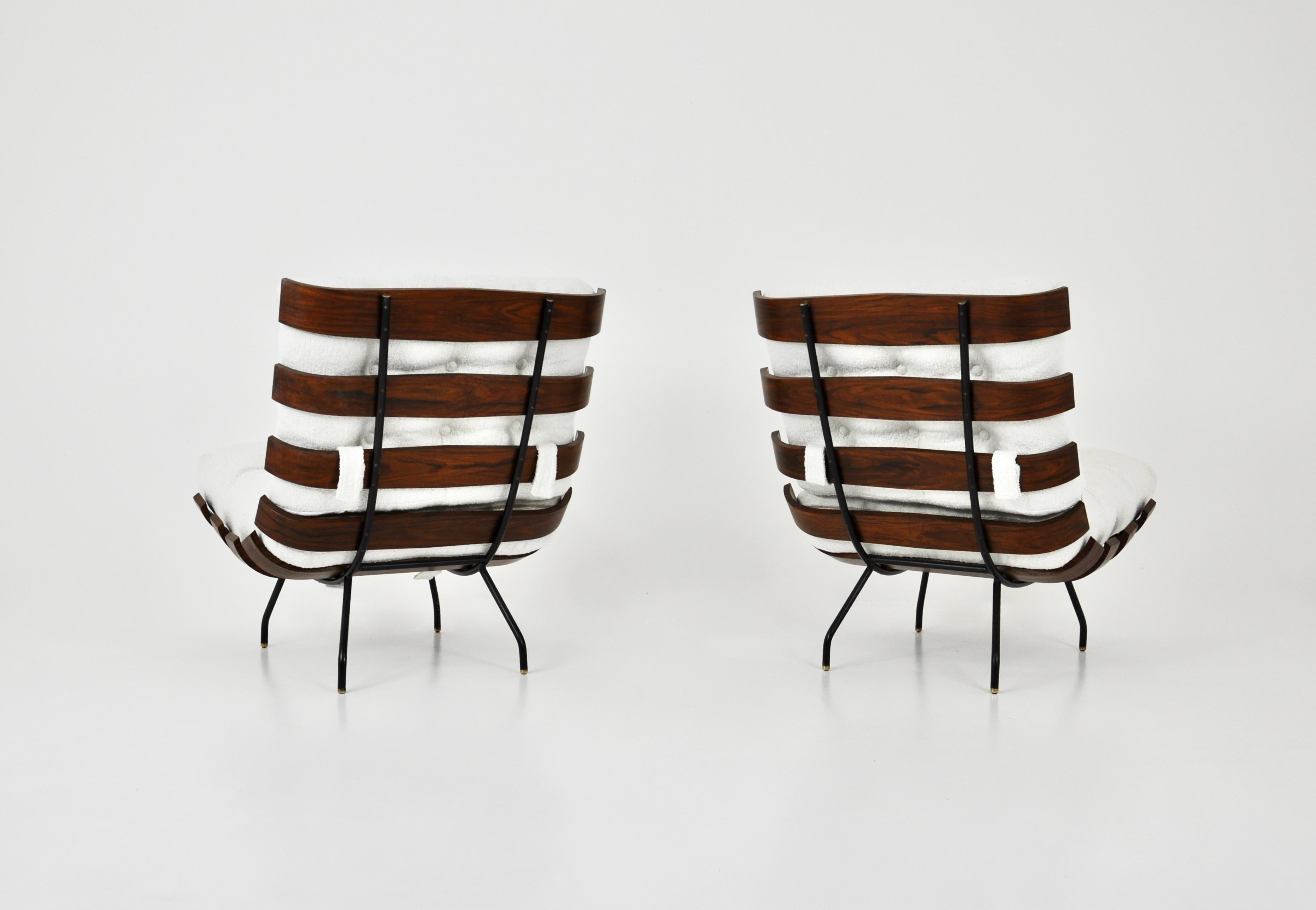 Costela Lounge chairs by Martin Eisler and Carlo Hauner for Forma, 1950s  For Sale 2