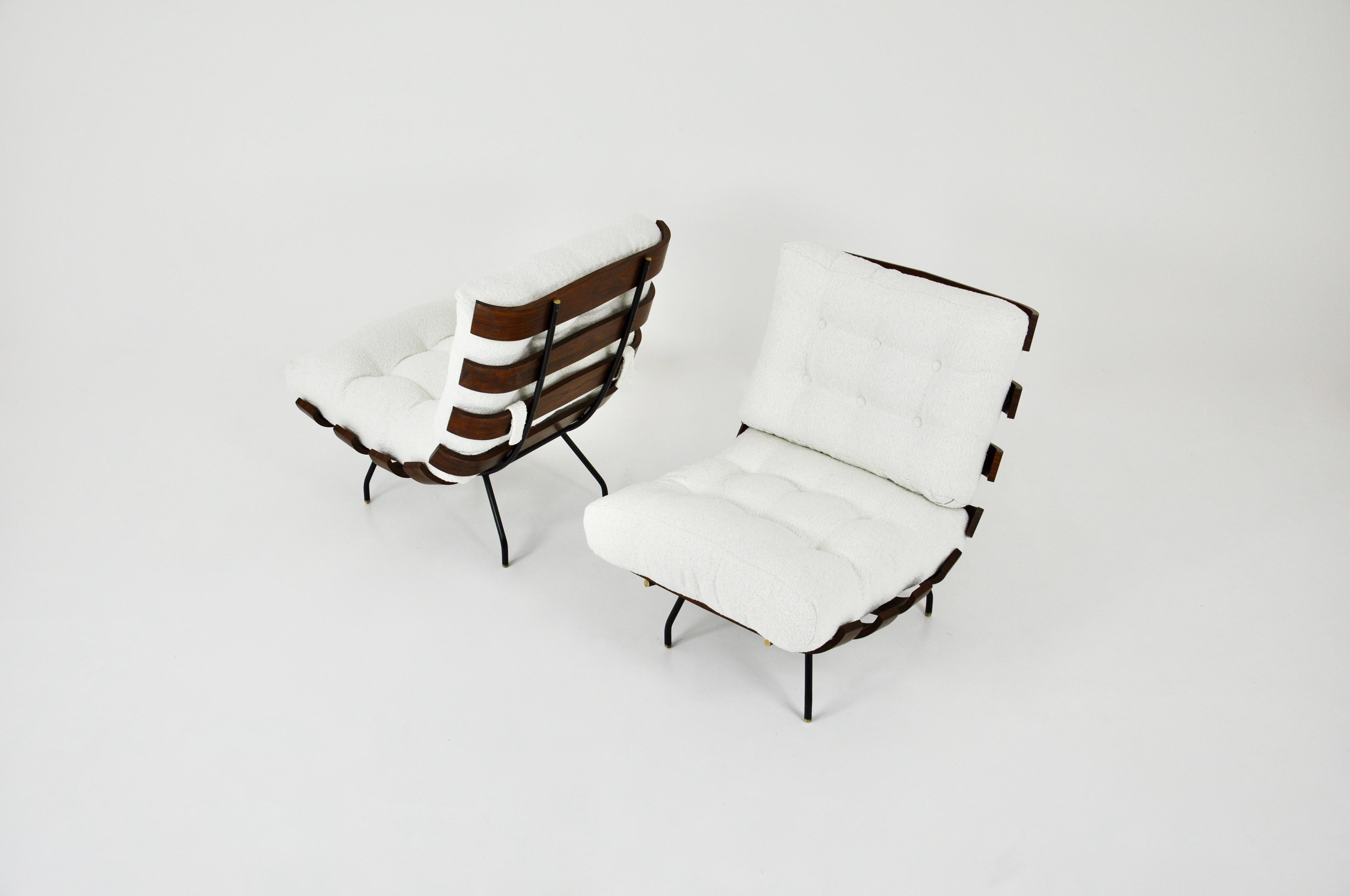 Mid-Century Modern Costela Lounge chairs by Martin Eisler and Carlo Hauner for Forma, 1950s 